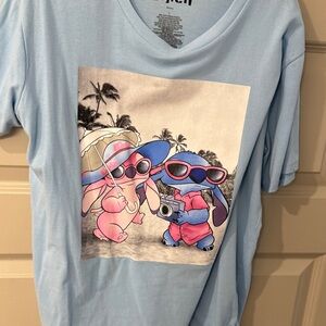 Disney Light Blue Kids Tee with Pink and Blue Graphic